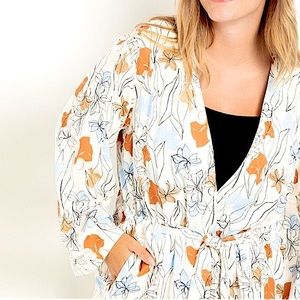 NWT | Eloquii | Floral Belted Duster Kimono Kaftan Size: 14/16